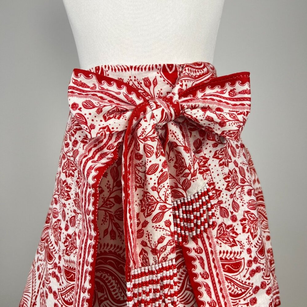 NWT Farm Rio River Ride Linen Blend Beaded Shorts Size L Pull-On RED - Picture 3 of 11